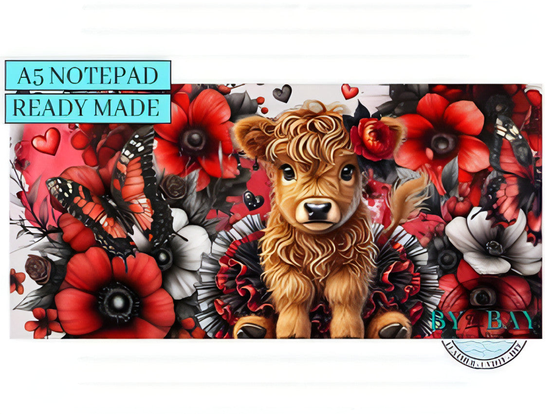 Highland Poppy - Ready made notepad Cover (Notepad & Pocket options available)