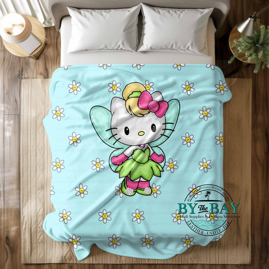 HK Fairy Daisy Blue Squish Minky Blankets (Various Sizes)