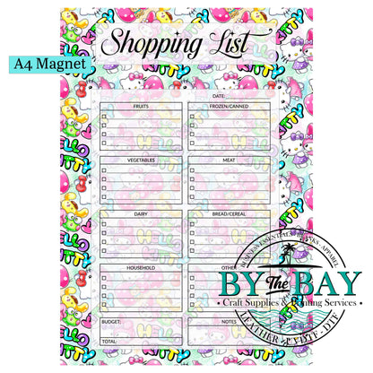 Hello K A4 Shopping List Magnet