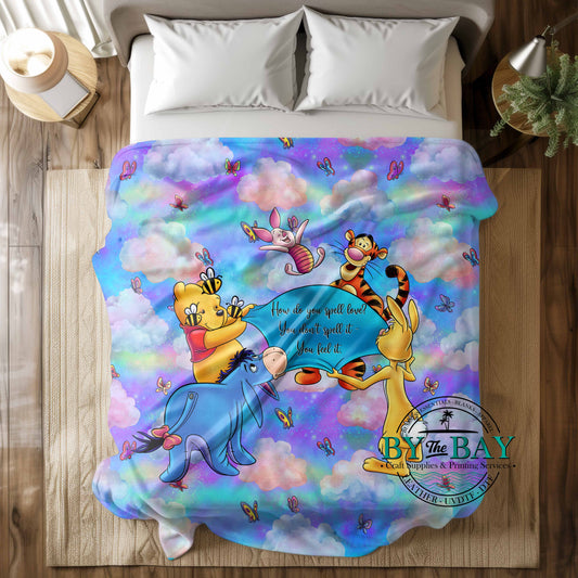 How do you spell love? (Blue)  Squish Blanket