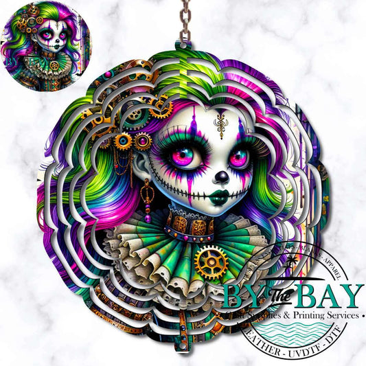 Haunted Doll Steampunk Wind Spinner Sublimation Print
