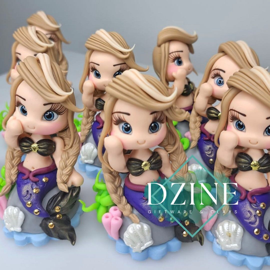 Snow Princess mermaid brown hair (9cm)