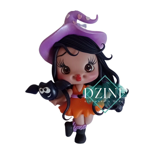 Cute witch with bat