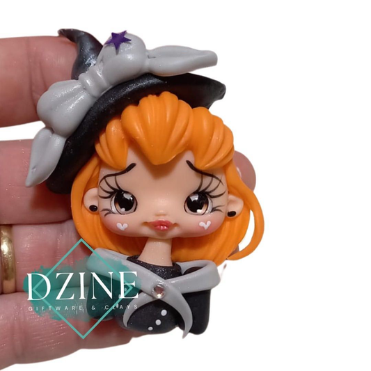 Cute orange witch