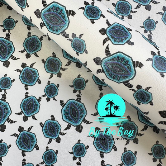Blue & white turtle  Dot Art