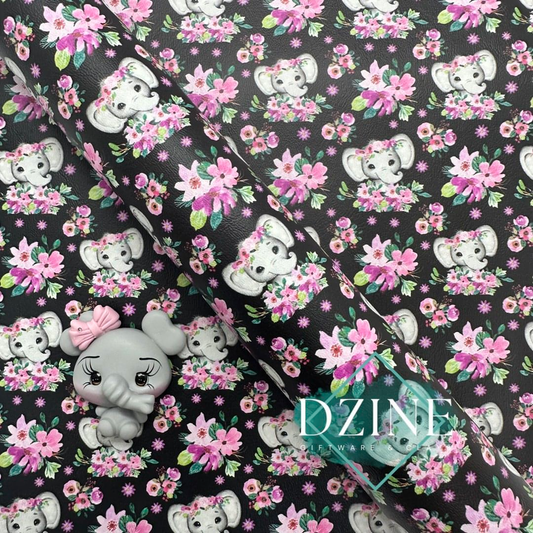 Elephant black floral