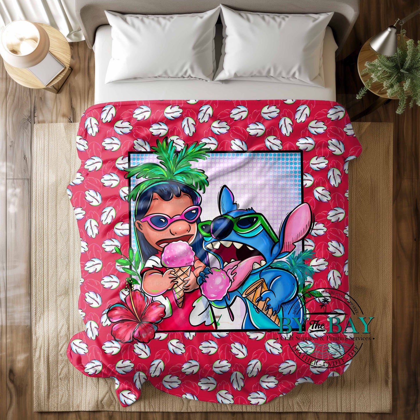 Alien Ice Cream Friends (red) Squish Blankets