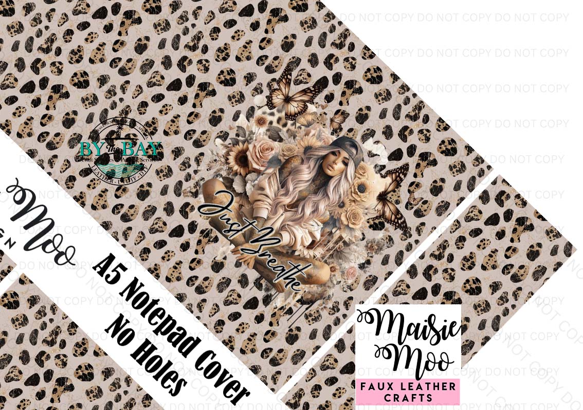 Just Breathe Maisie Moo A5 Journal Cover (Cut/Sew/Glue) DIY & Ready Made