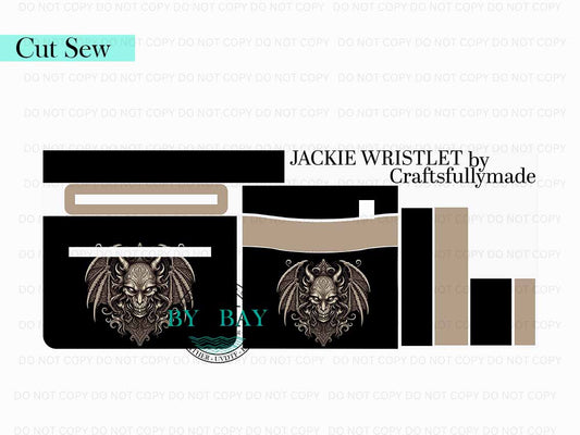 Gargoyle Jackie Wristlet (Cut Sew Panel)