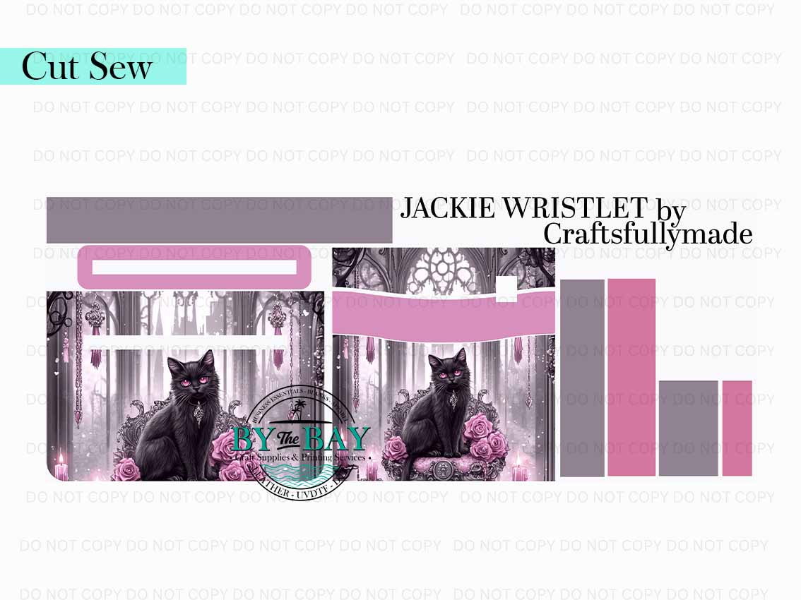 Black Cat Jackie Wristlet (Cut Sew Panel)