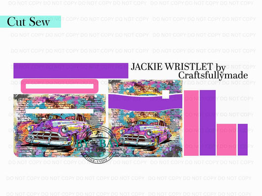 Graffiti Car Jackie Wristlet (Cut Sew Panel)