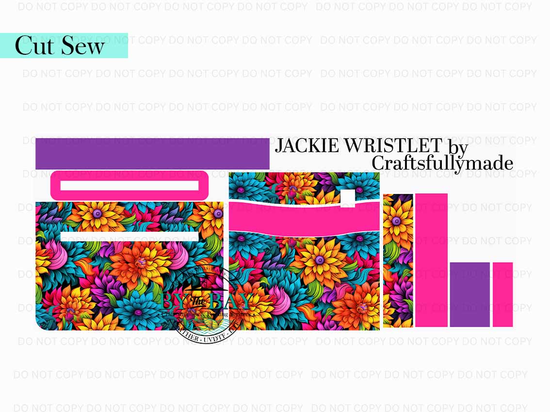 Graffiti Flowers Jackie Wristlet (Cut Sew Panel)