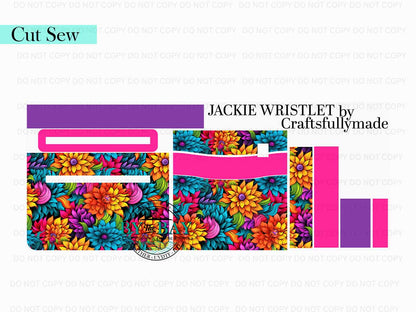 Graffiti Flowers Jackie Wristlet (Cut Sew Panel)