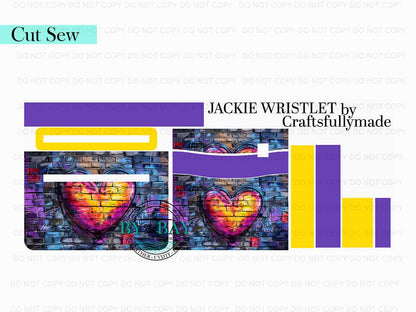 Graffiti Heart Jackie Wristlet (Cut Sew Panel)
