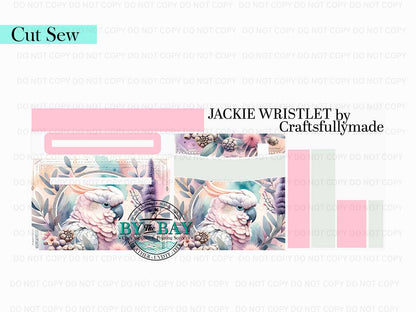 Pastel Cockatoo Jackie Wristlet (Cut Sew Panel)