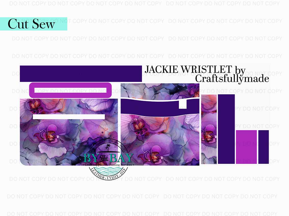 Alcohol Ink Purple Orchid Jackie Wristlet (Cut Sew Panel)