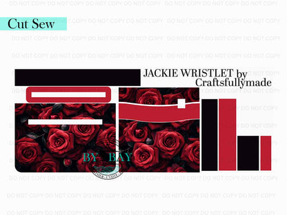 Red Roses Jackie Wristlet (Cut Sew Panel)