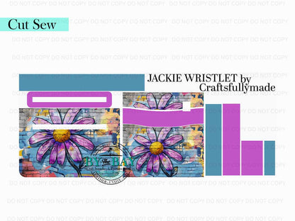 Graffiti Flower  Jackie Wristlet (Cut Sew Panel)