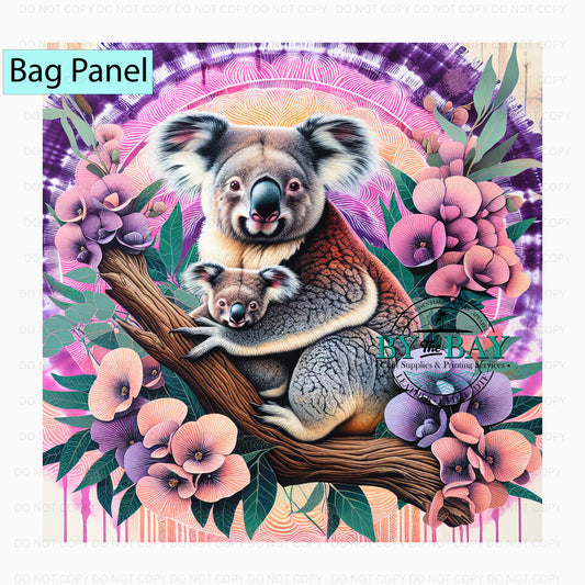 Floral Koala (Various Sizes) Bag Panels