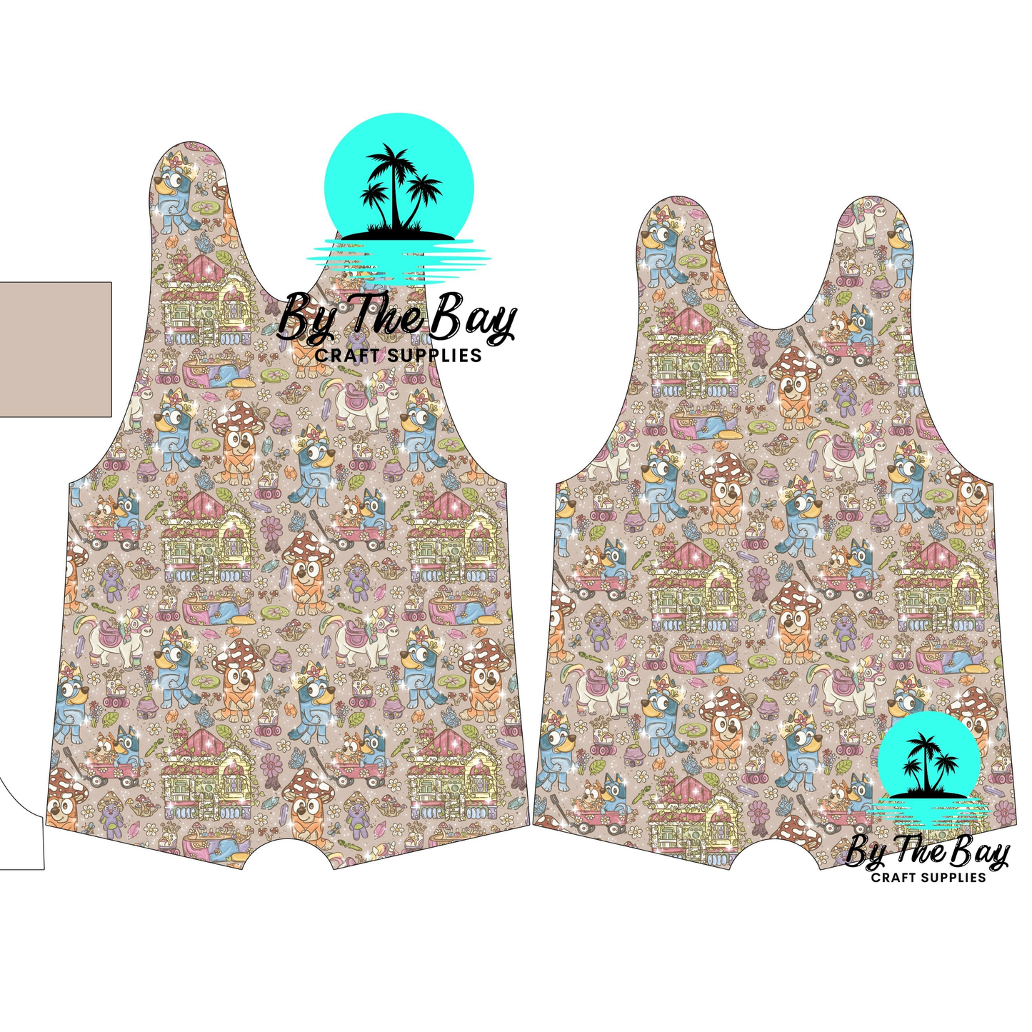 Whimsical Dog Short leg Romper DIY Panel