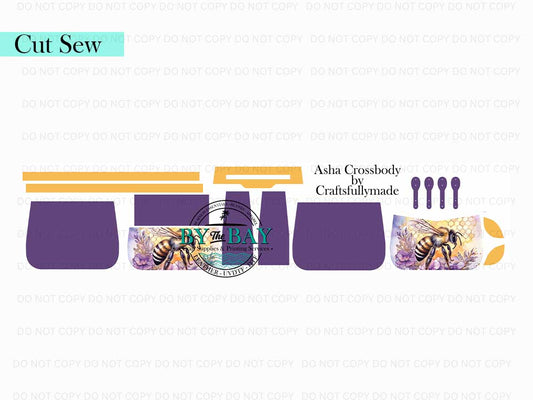 Lavender Honey Bee Asha Crossbody (Cut Sew Panel)