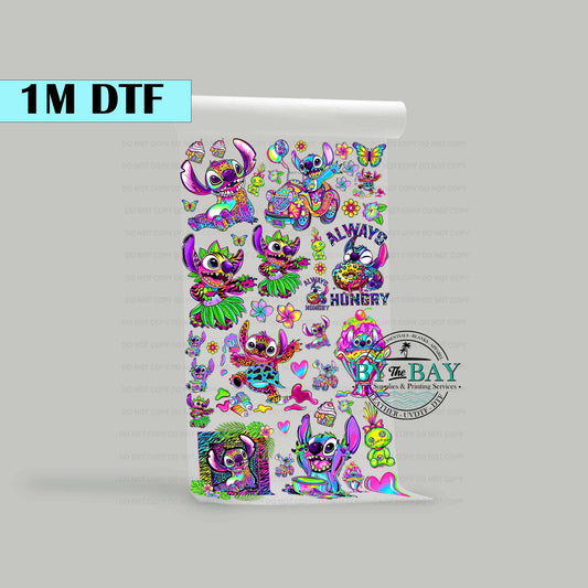 LF Blue Alien Pre-designed 1m DTF Gang Sheet