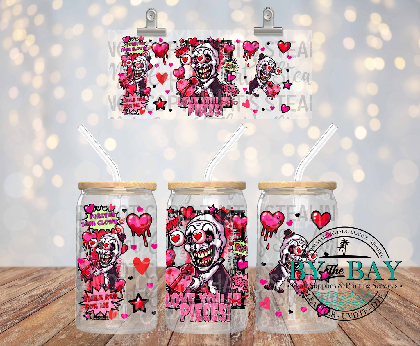 Love you to pieces 16oz UVDTF Wrap