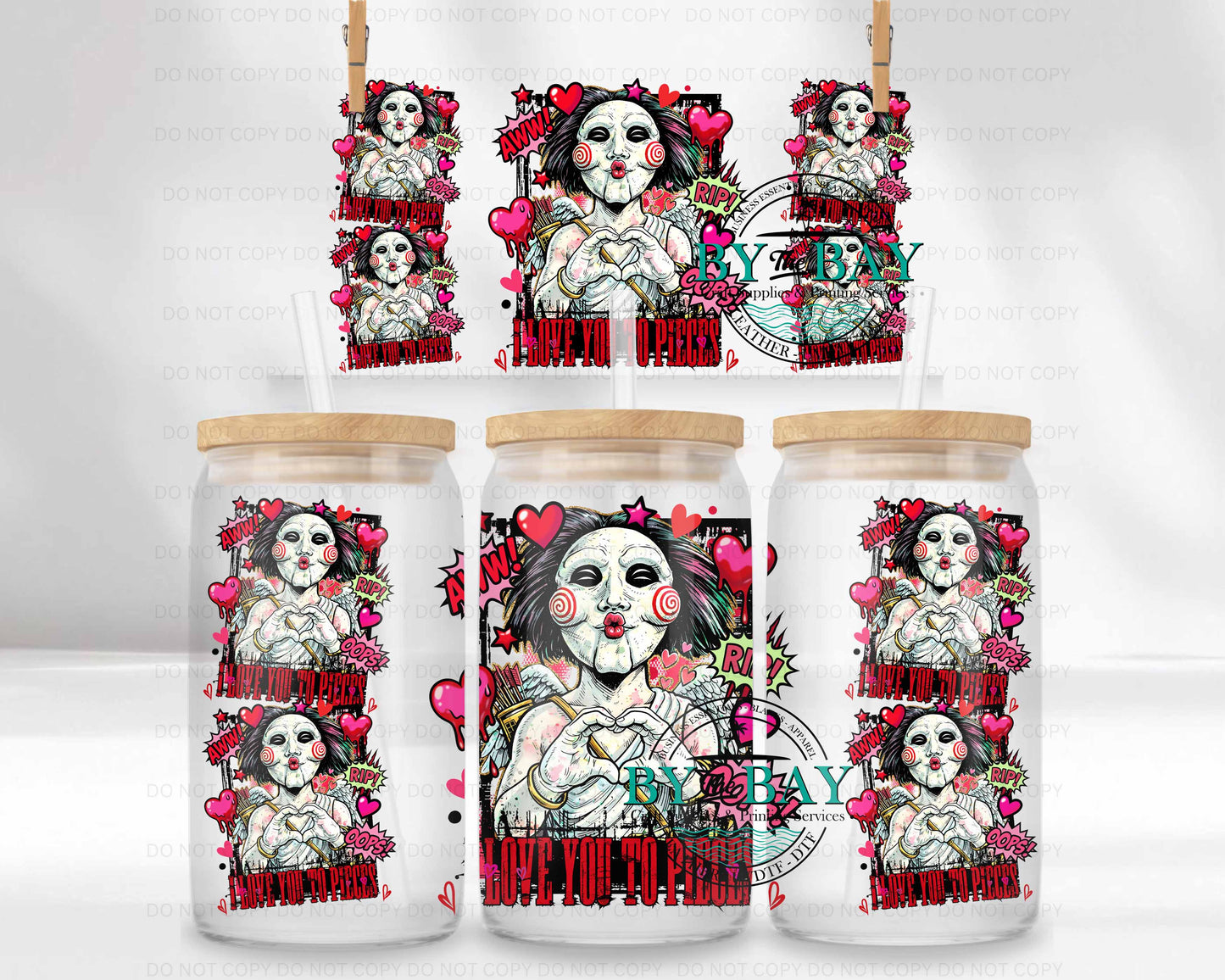 Love you to pieces 16oz UVDTF Wrap