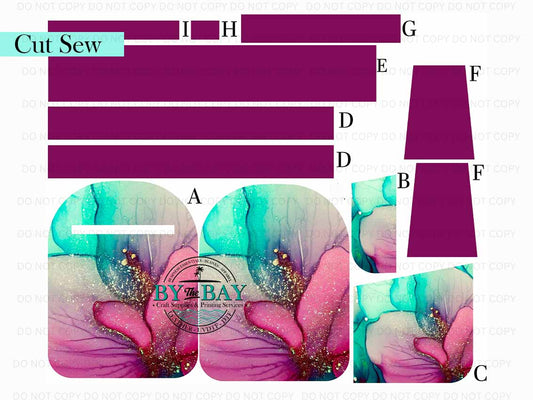 Alcohol Flower Pink Luna Sling (Cut Sew Panel)