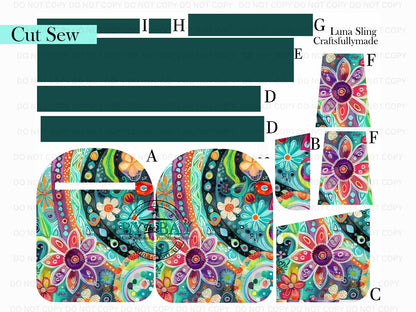 Funky Flowers Luna Sling (Cut Sew Panel)