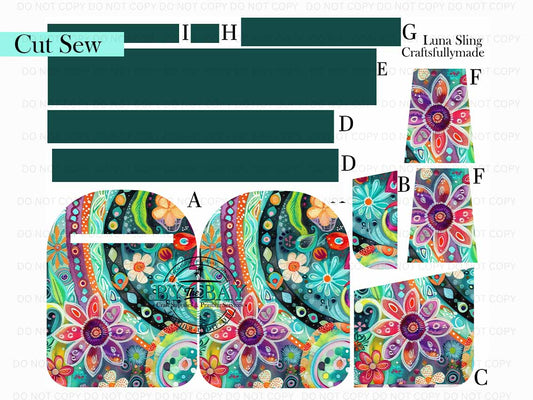 Funky Flowers Luna Sling (Cut Sew Panel)