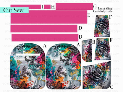 Gothic Rose Luna Sling (Cut Sew Panel)