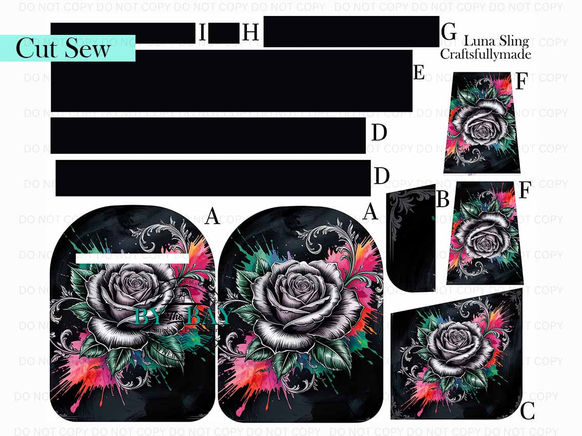 Gothic Web Roses Luna Sling (Cut Sew Panel)