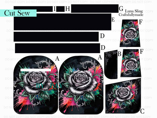 Gothic Web Roses Luna Sling (Cut Sew Panel)