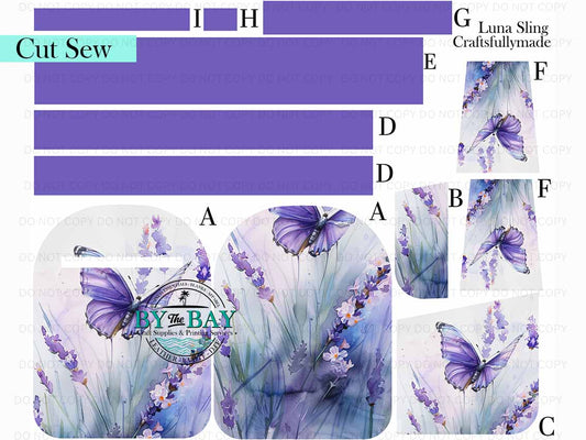 Lavender Butterfly Luna Sling (Cut Sew Panel)