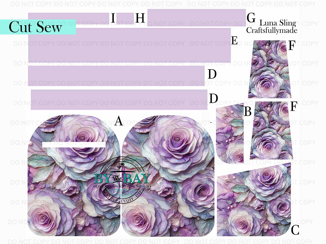 Purple Roses Luna Sling (Cut Sew Panel)