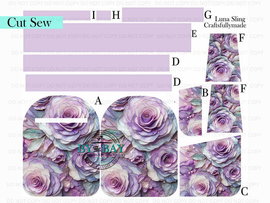 Purple Roses Luna Sling (Cut Sew Panel)