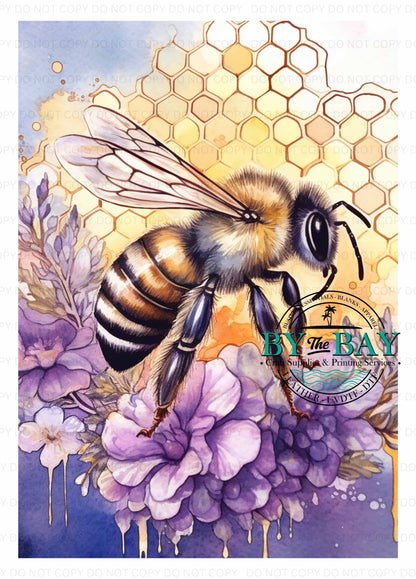 Lavender Honey Bee Panel (Various Sizes)