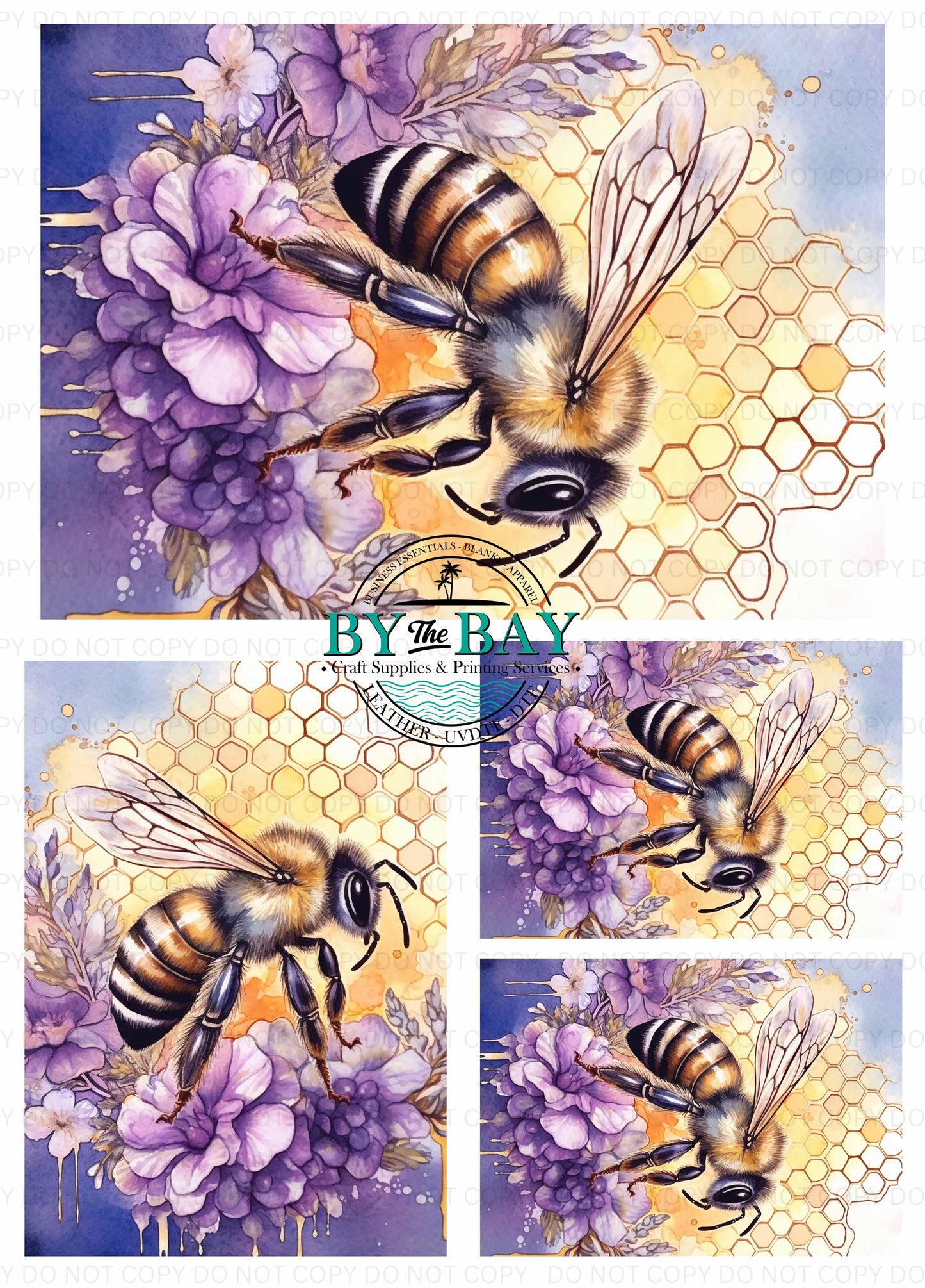 Lavender Honey Bee Panel (Various Sizes)