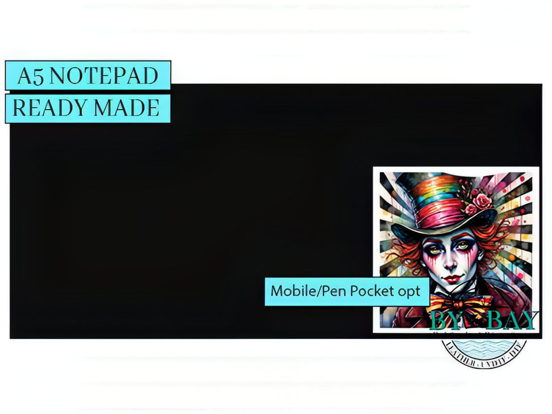 Hatter - Ready made notepad Cover (Notepad & Pocket options available)