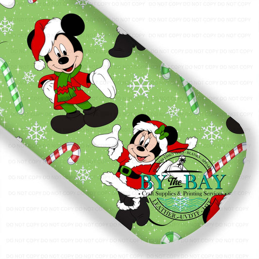 Mr & Mrs Mouse Candy Cane Green