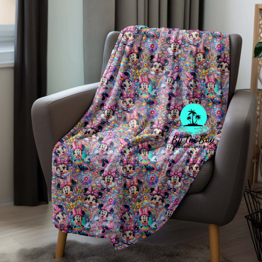 Miss Mouse Floral Blanket
