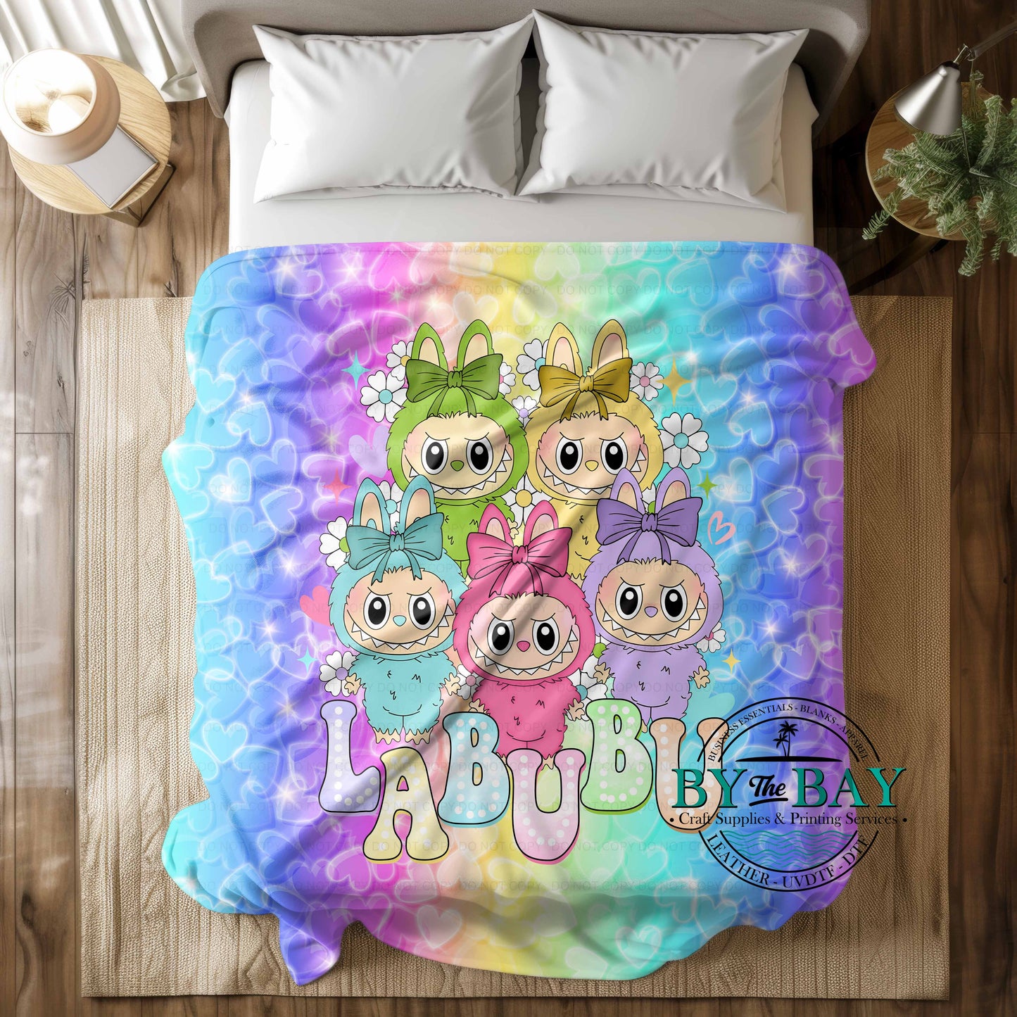 Monster Rainbow Hearts Squish Minky Blankets (Various Sizes)