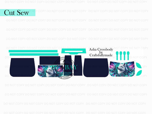 Navy Wolf Asha Crossbody (Cut Sew Panel)