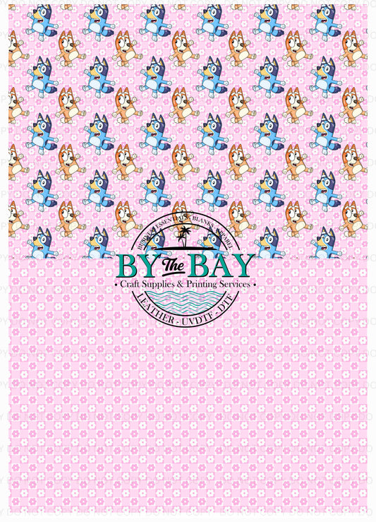 Blue Dog Pink A4 Split Design Sheet
