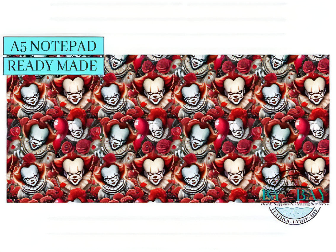 Hallow Clown - Ready made notepad Cover (Notepad & Pocket options available)