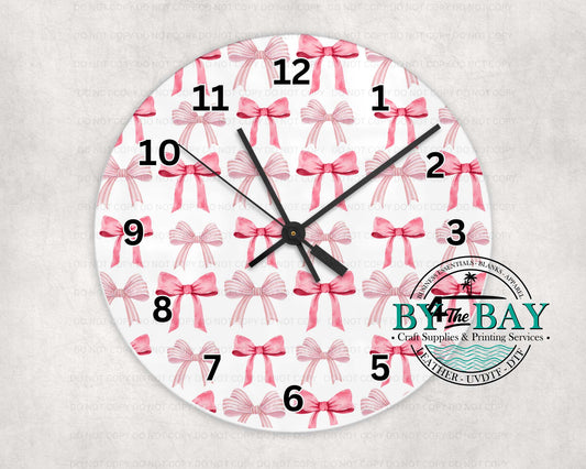 Pink Bows Clock