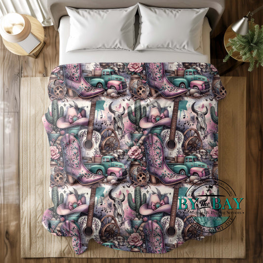 Pink Country Squish Minky Blankets (Various Sizes)