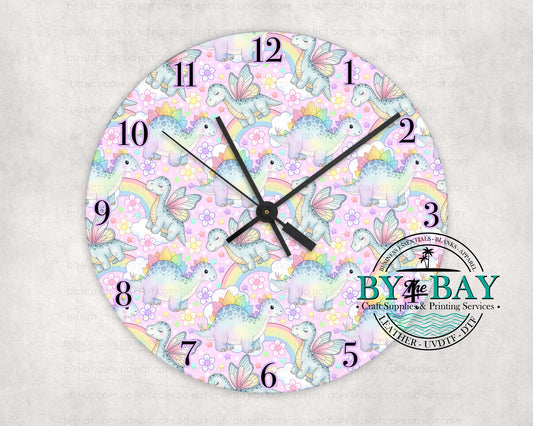 Pink Dinosaurs Clock