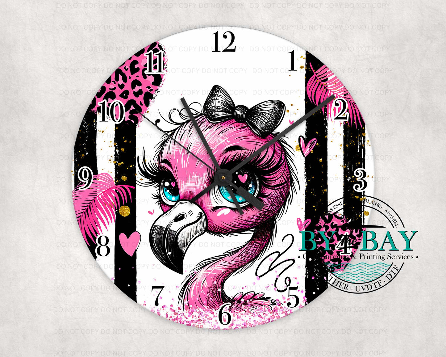 Pink Flamingo Clock